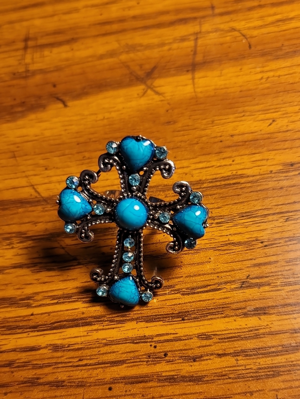 Turquoise Cross Statement Ring - Women Jewelry